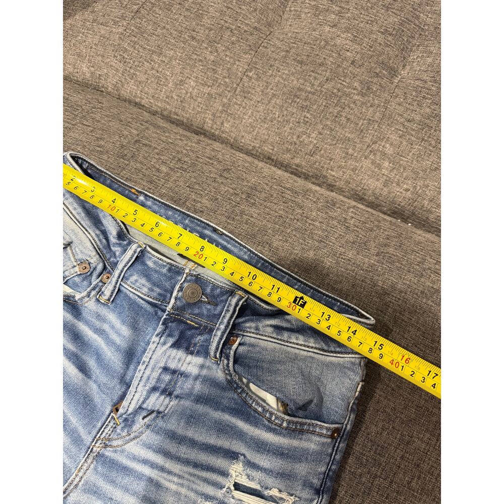 American Eagle Airflex 360 Patched Athletic Skinny Fit Jeans Size 30 X 30 Mens - Picture 11 of 12